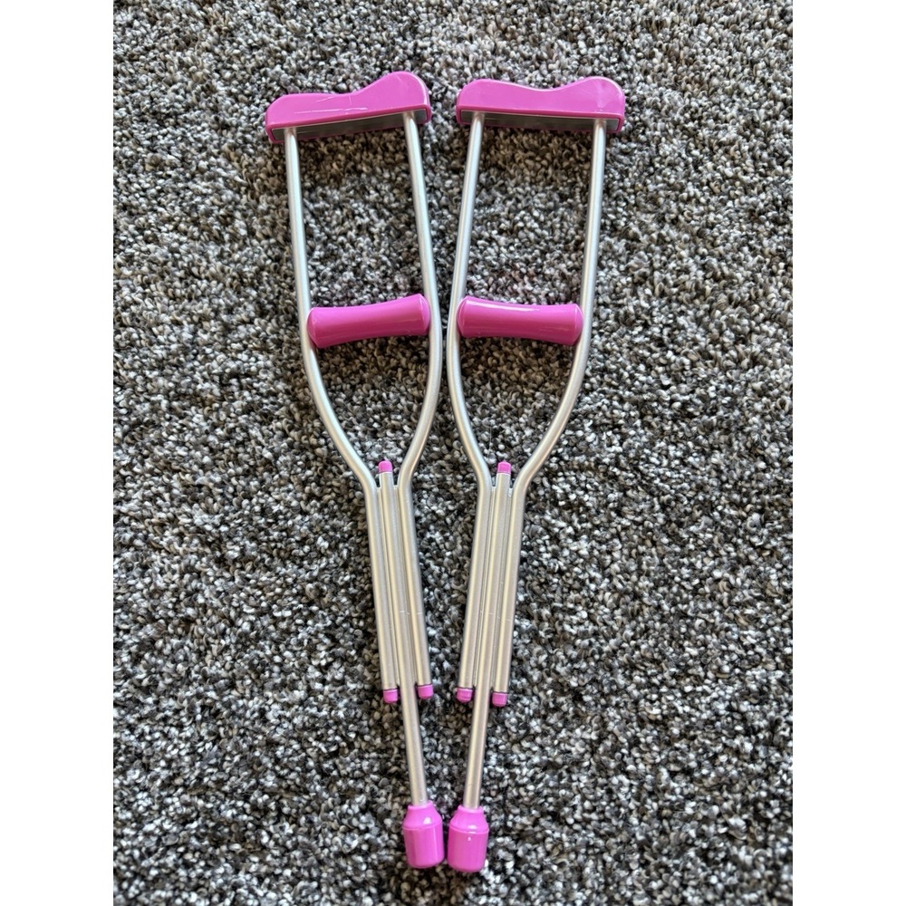 Pink Doll Crutches 12" Length Plastic Doll Accessories